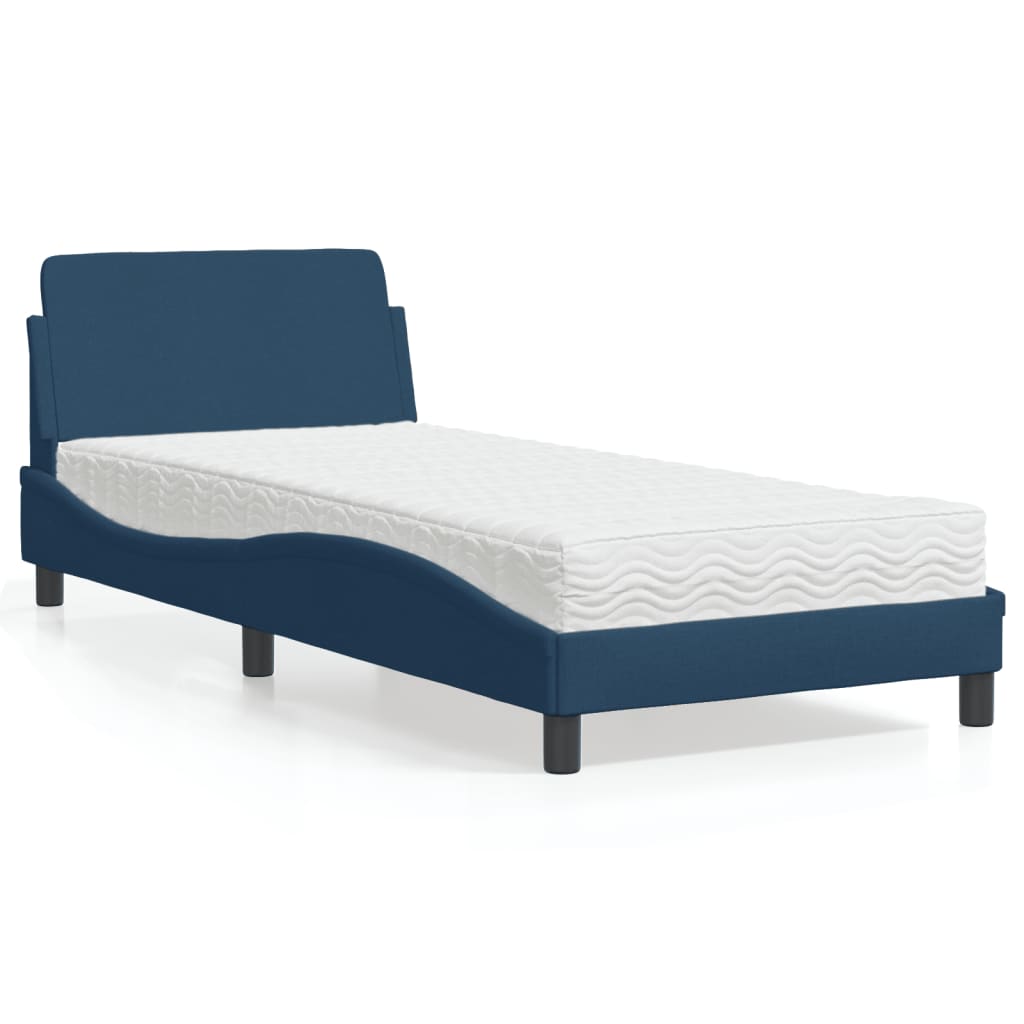 E-shop vidaXL Posteľ s matracom Dover modrá 90x190 cm látka