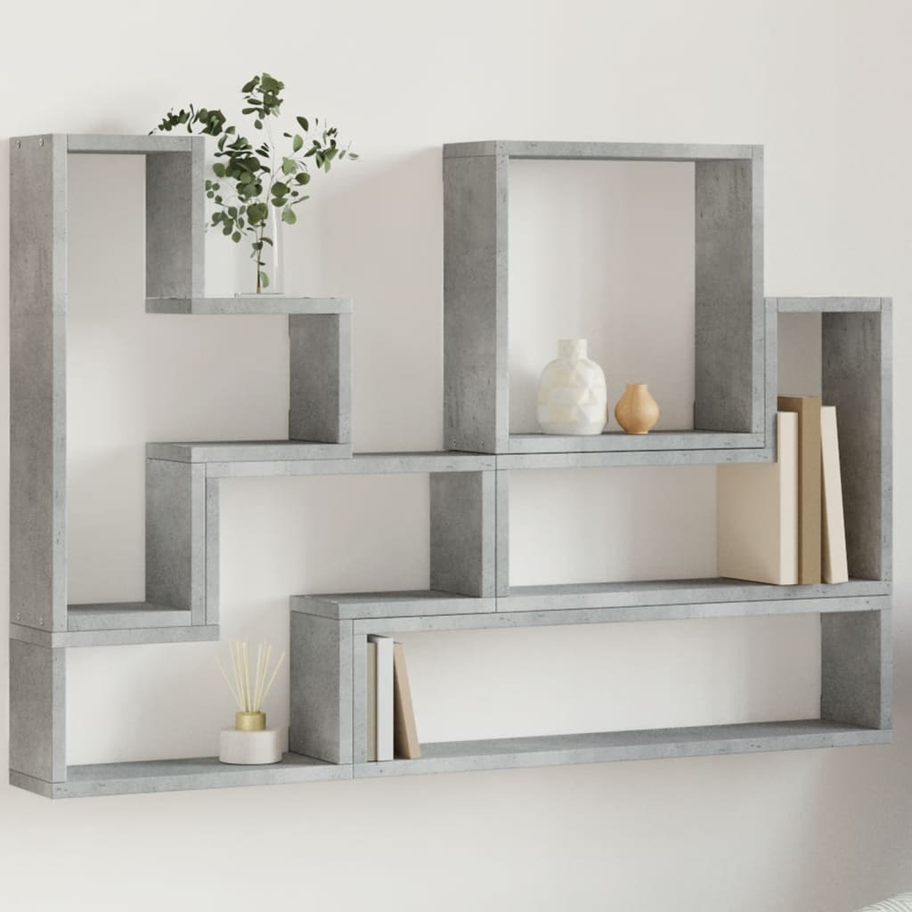 E-shop vidaXL Nástenná polica sivá 96x12x64 cm kompozitné drevo