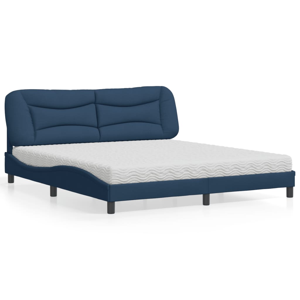 E-shop vidaXL Posteľ s matracom Hvar modrý 180x200 cm látka