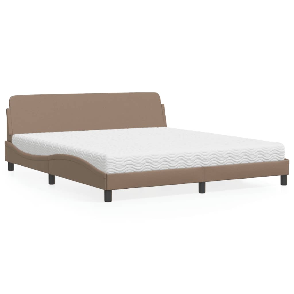 E-shop vidaXL Posteľ s matracom Dover kapučínová 180x200 cm umelá koža