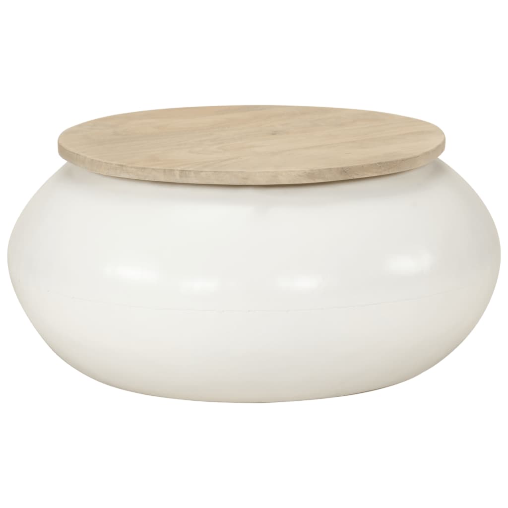 E-shop vidaXL Konferenčný stolík biely 51x51x27 cm mangovníkový masív