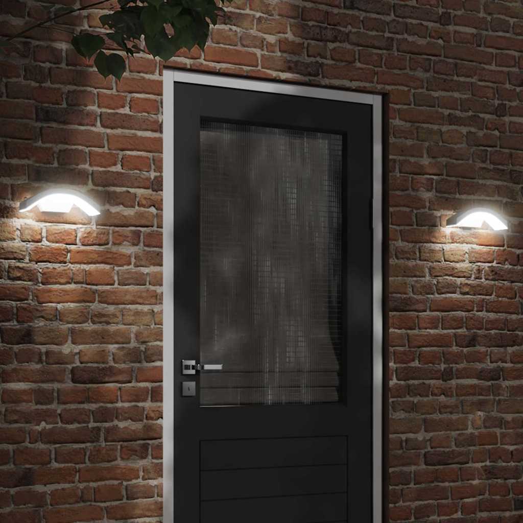 vidaXL Vonkajšie LED nástenné svietidlo so senzorom biele liaty hliník