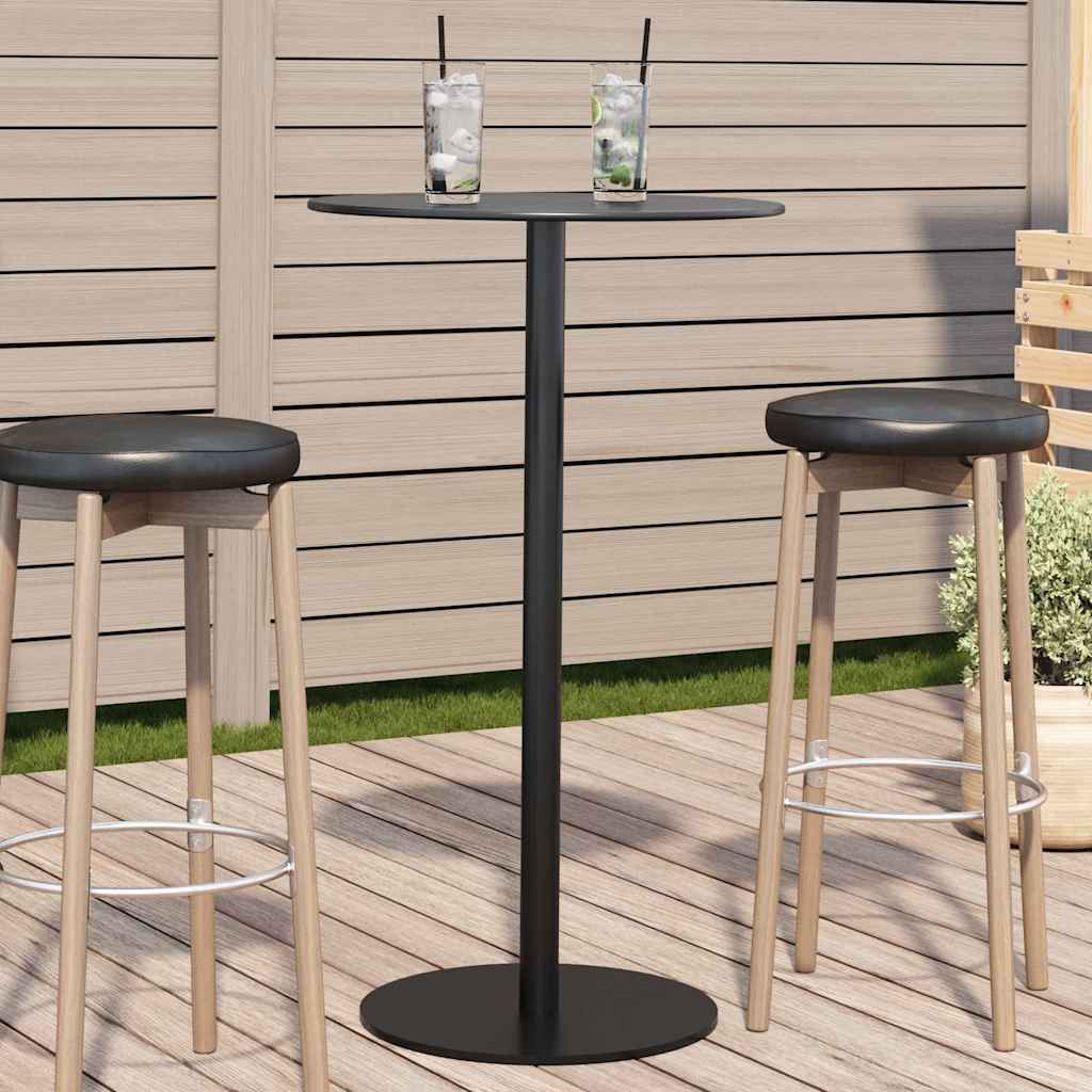 E-shop vidaXL Záhradný stôl okrúhly čierny Ø60x105 cm oceľ