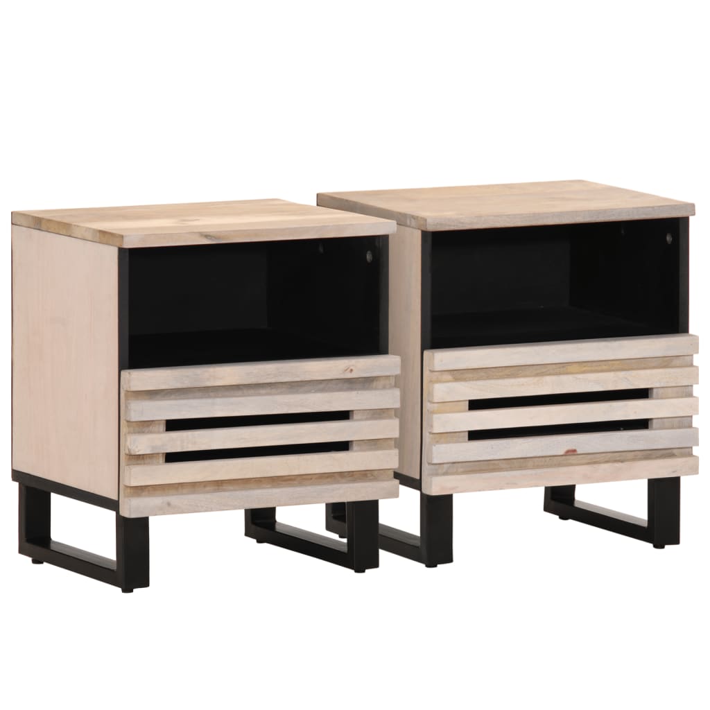 E-shop vidaXL Nočné stolíky 2 ks 40x34x46 cm masívne bielené mango