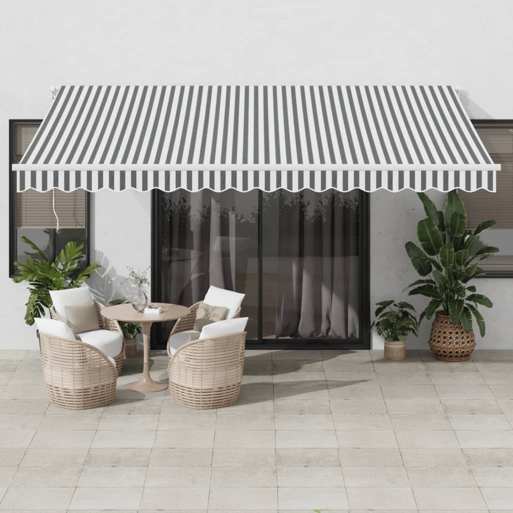 E-shop vidaXL Automaticky zaťahovacia markíza antracit a biela 450x350 cm