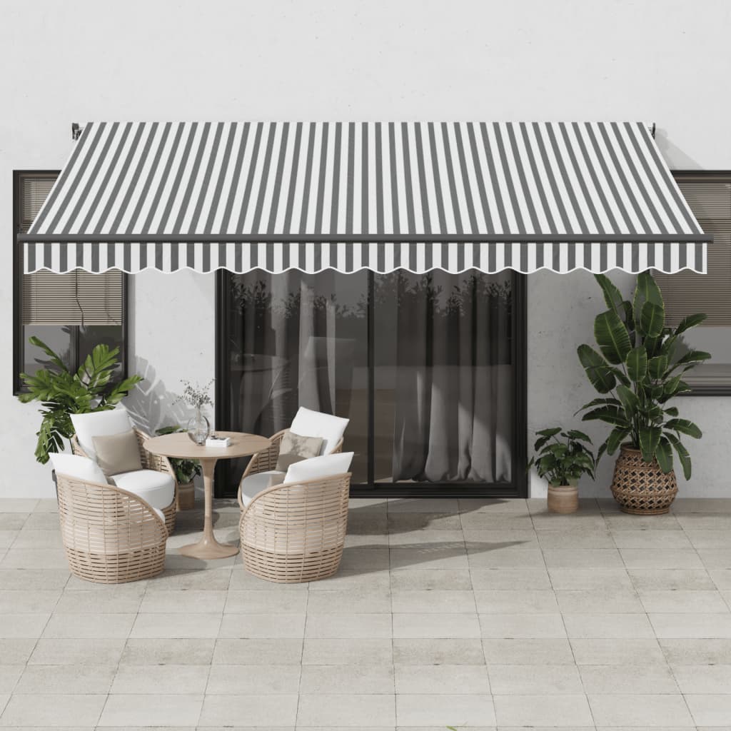 E-shop vidaXL Automaticky zaťahovacia markíza LED antracit a biela 450x350 cm