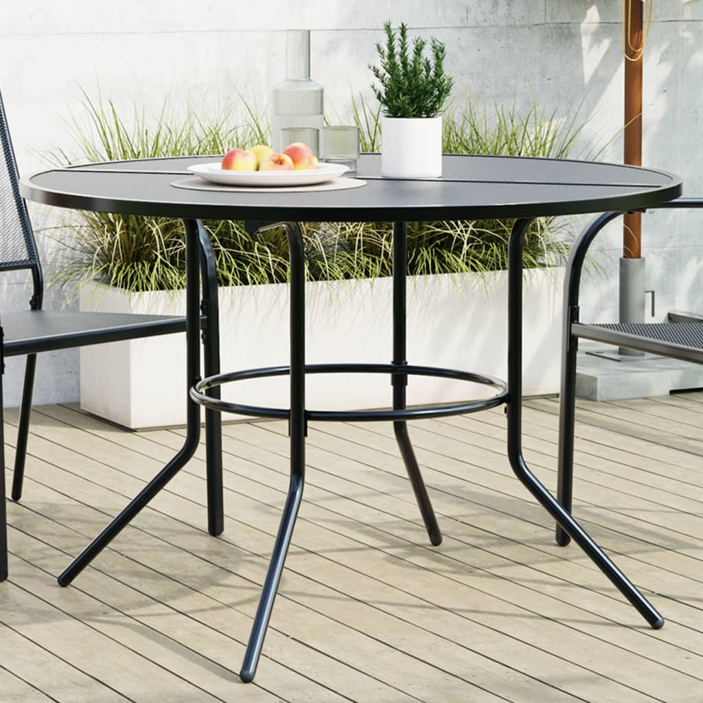 E-shop vidaXL Stôl na terasu okrúhly antracitový Ø110x72,5 cm práškovaná oceľ
