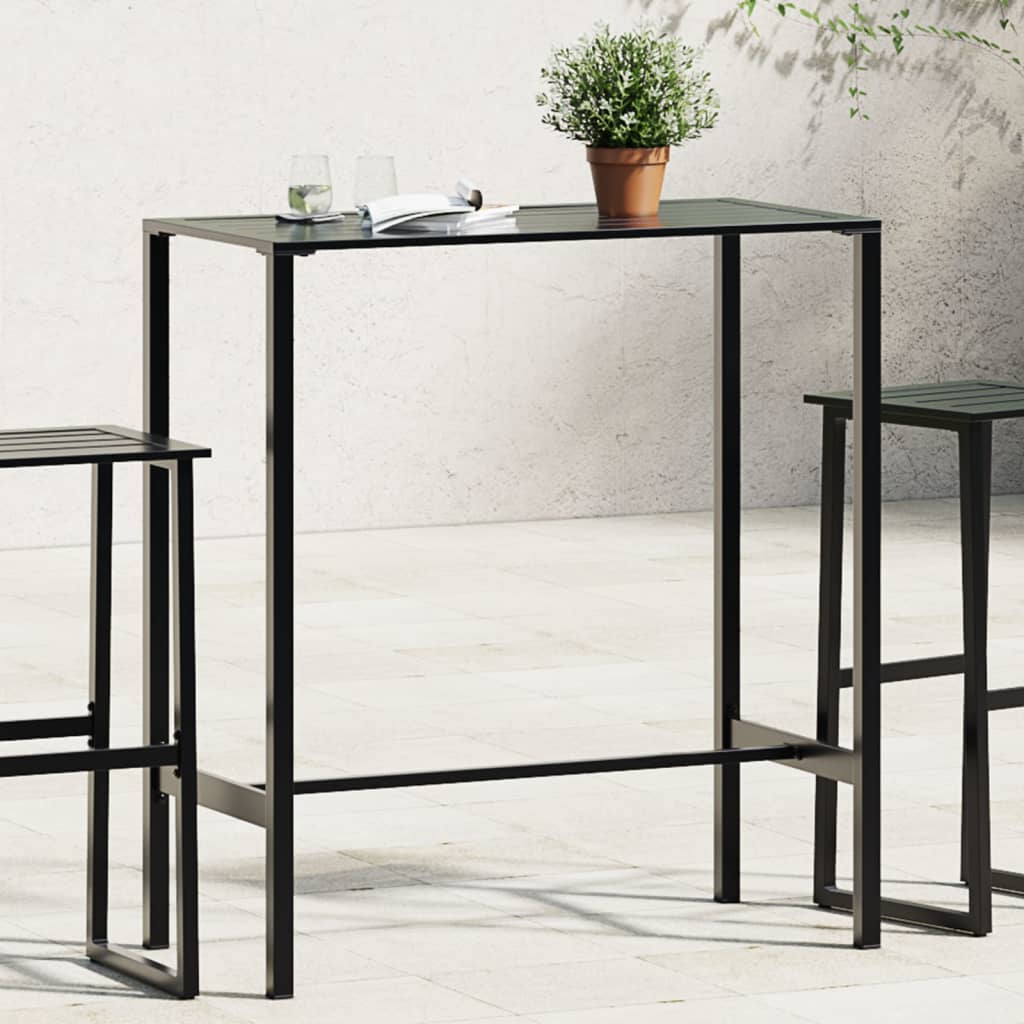 E-shop vidaXL Barový stolík, čierny 100x50x110 cm, oceľ s práškovou úpravou