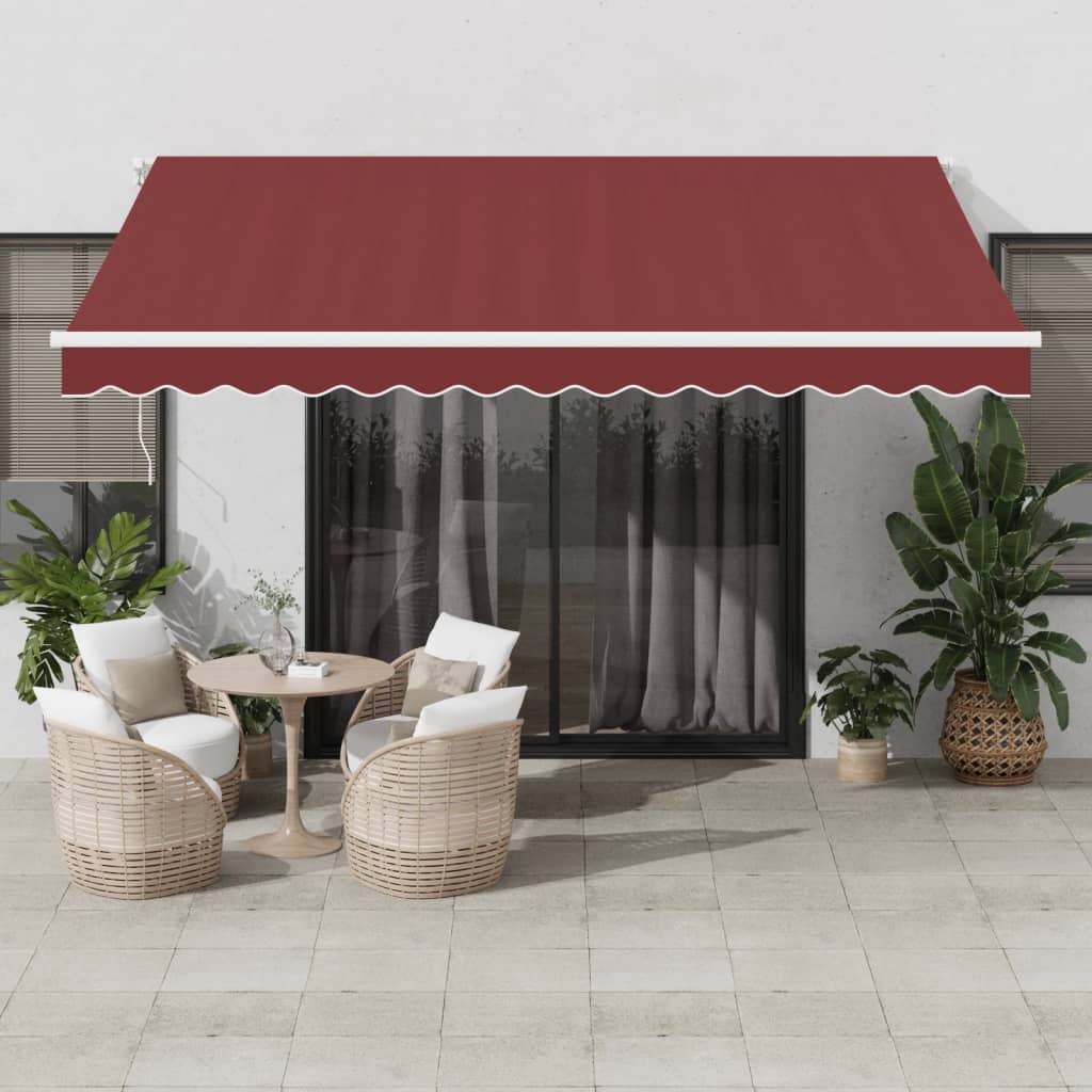 E-shop vidaXL Ručne zaťahovacia markíza vínová 400x350 cm