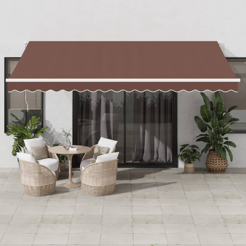 E-shop vidaXL Ručne zaťahovacia markíza hnedá 450x350 cm