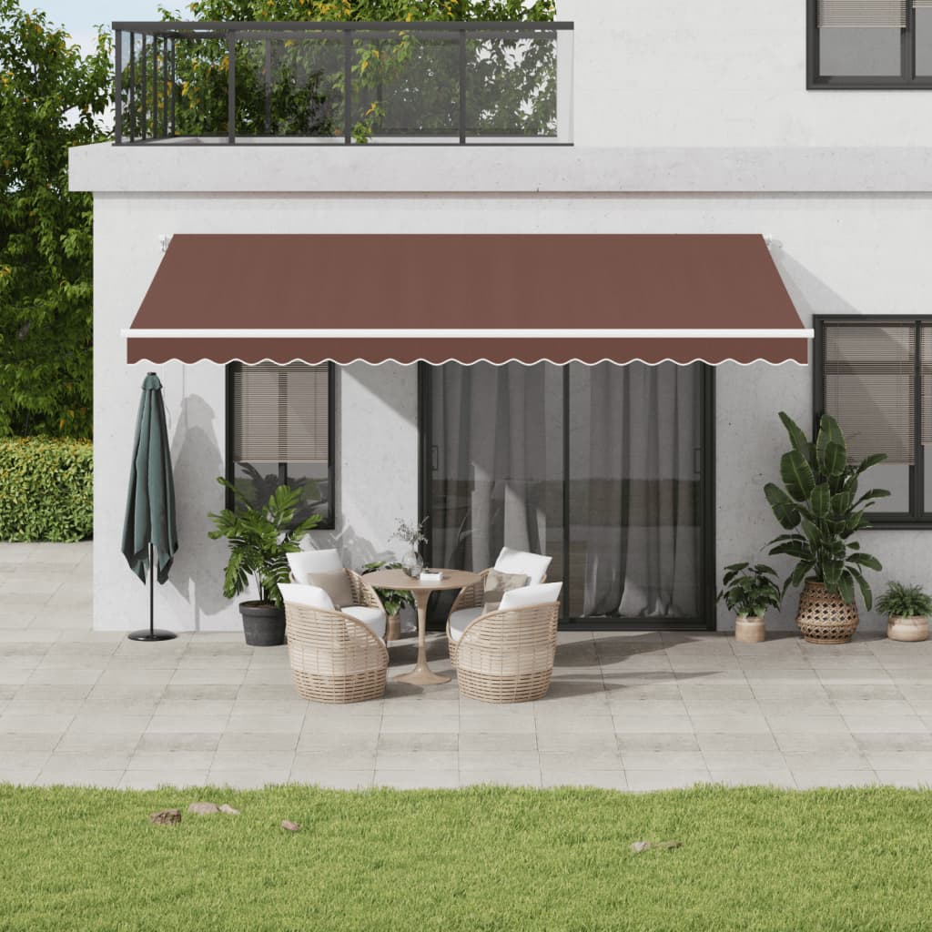 E-shop vidaXL Automaticky zaťahovacia markíza hnedá 500x350 cm