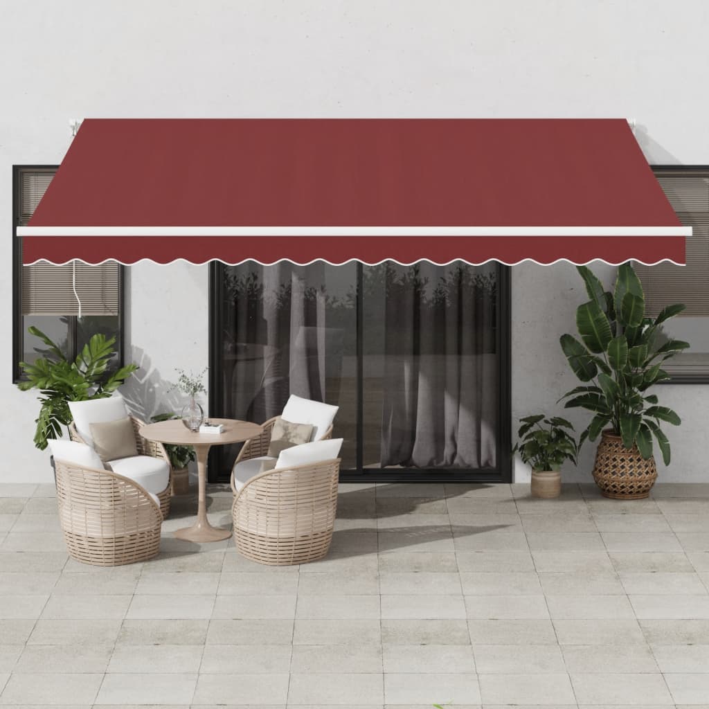 E-shop vidaXL Automaticky zaťahovacia markíza vínová 450x350 cm