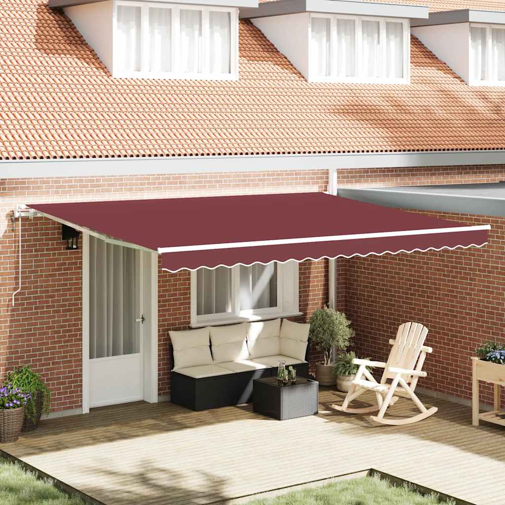 E-shop vidaXL Automaticky zaťahovacia markíza burgundská 450x300 cm