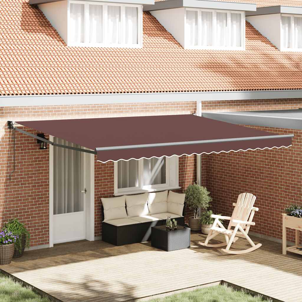 E-shop vidaXL Automaticky zaťahovacia markíza hnedá 450x300 cm