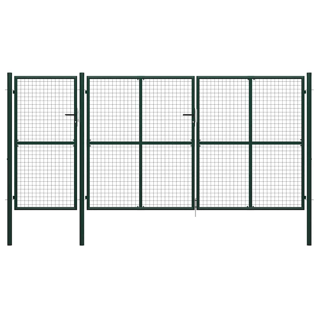 E-shop vidaXL Záhradná brána oceľová 400x200 cm zelená