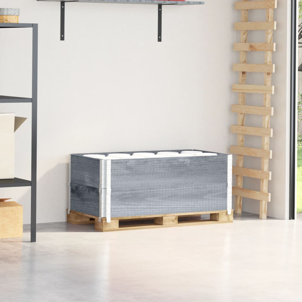E-shop vidaXL Paletové ohrádky 2 ks sivé 100x50 cm borovicový masív