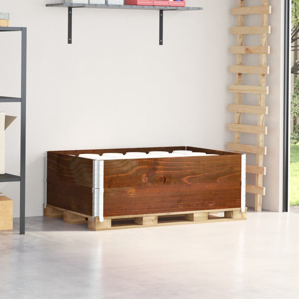 E-shop vidaXL Paletové ohrádky 2 ks hnedé 120x80 cm borovicový masív