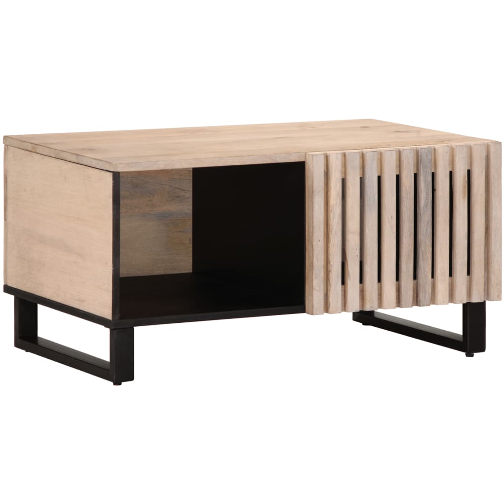 E-shop vidaXL Konferenčný stolík, biely 80x51x40 cm, mangový masív