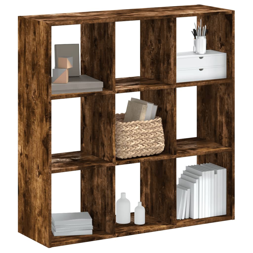 E-shop vidaXL Knižnica dymový dub 102x32x102 cm kompozitné drevo