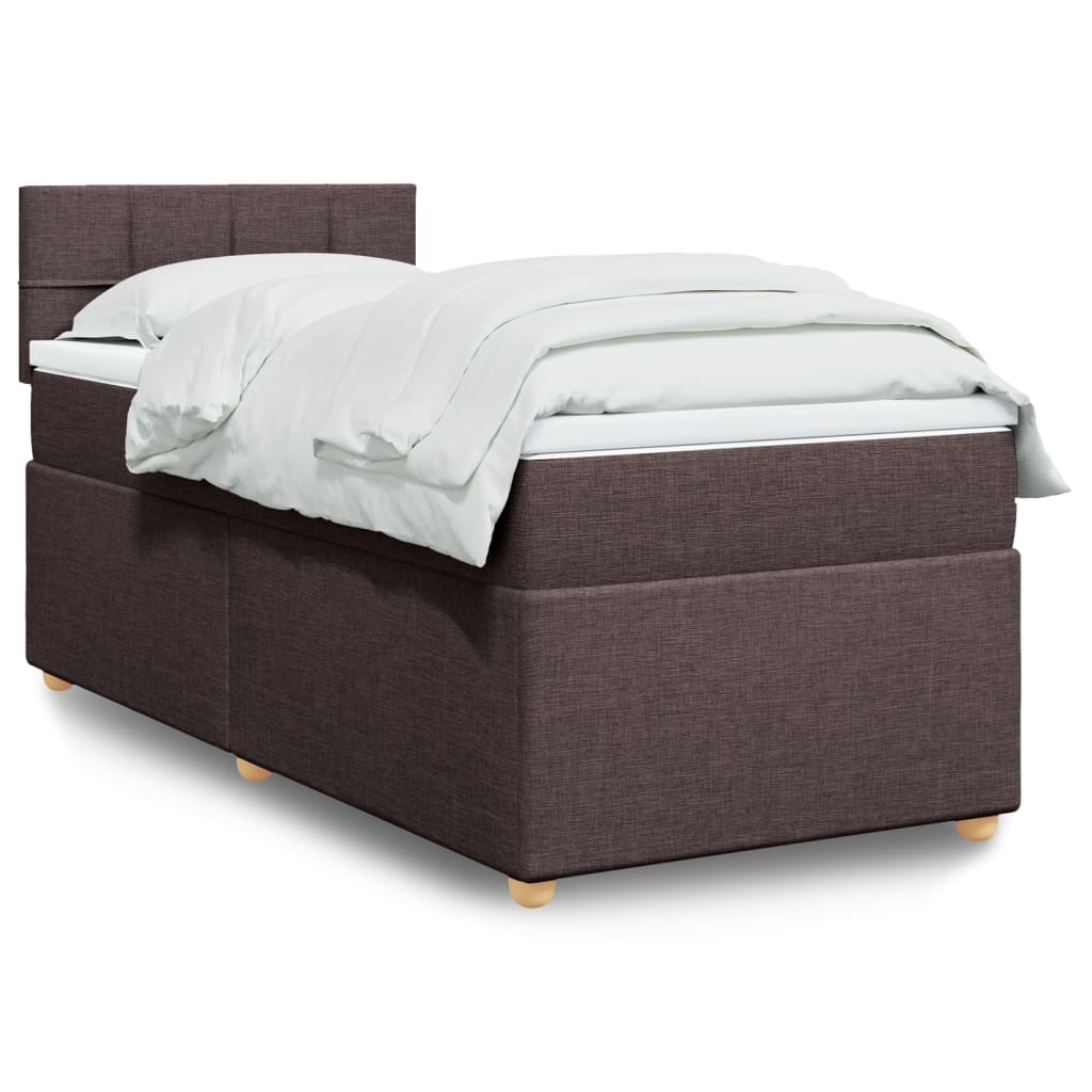 E-shop vidaXL Posteľný rám boxsping s matracom hnedý 80x200 cm látka