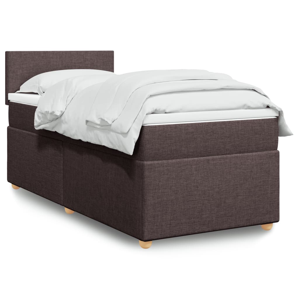 E-shop vidaXL Posteľný rám boxsping s matracom hnedý 90x200 cm látka