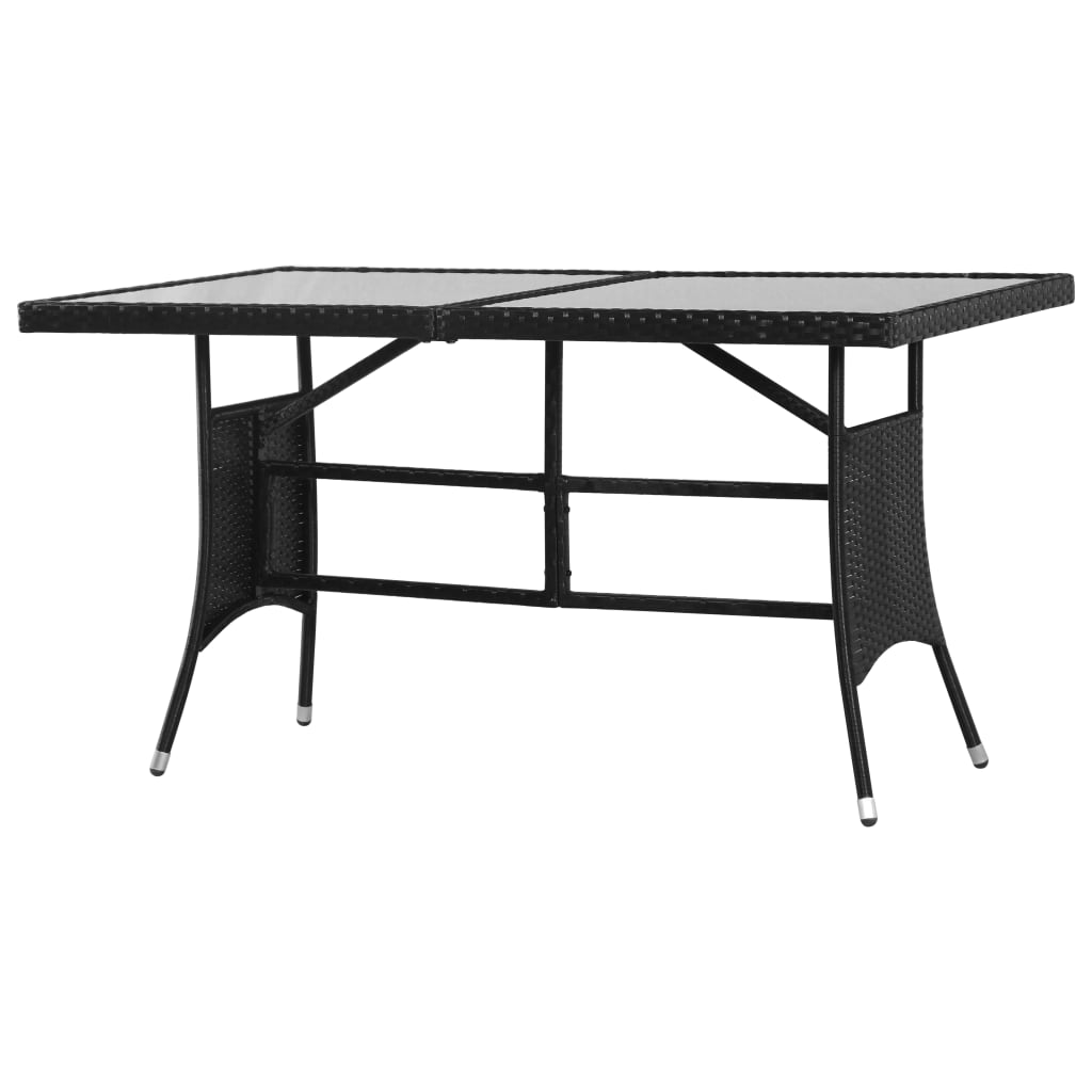 E-shop vidaXL Záhradný stôl čierny 140x80x74 cm polyratanový