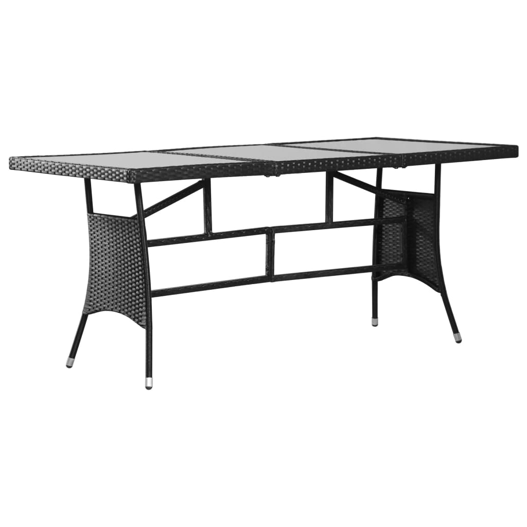 E-shop vidaXL Záhradný stôl čierny 170x80x74 cm polyratanový