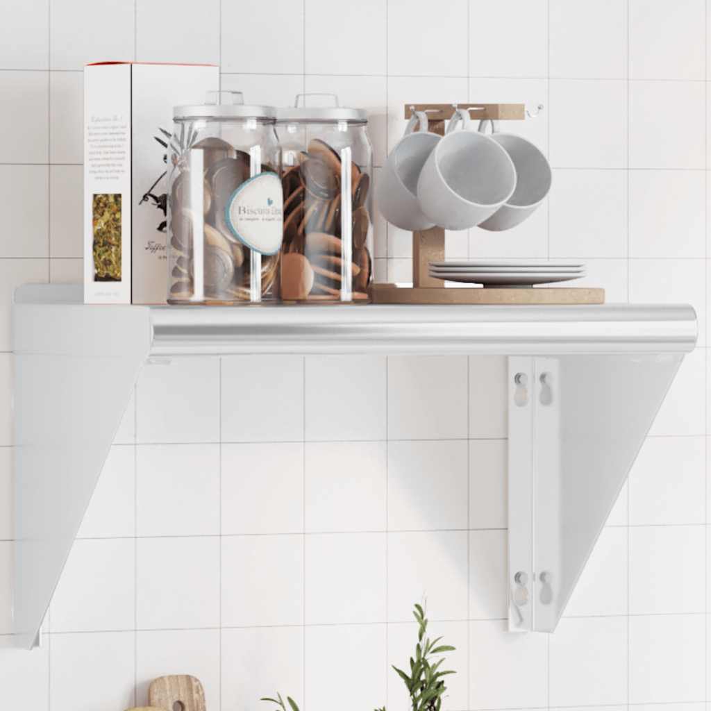 E-shop vidaXL Nástenná polica 50x30x31 cm strieborná nehrdzavejúca oceľ