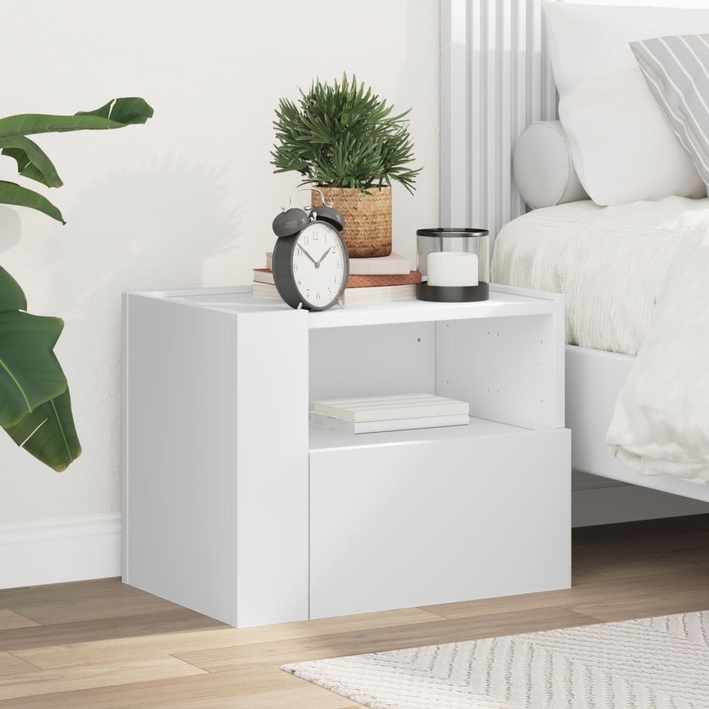 E-shop vidaXL Nástenný nočný stolík biely 45x30x35 cm