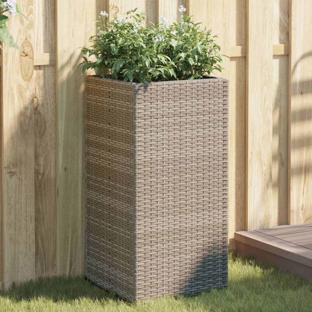 E-shop vidaXL Záhradný kvetináč sivý 40x40x80 cm polyratanový