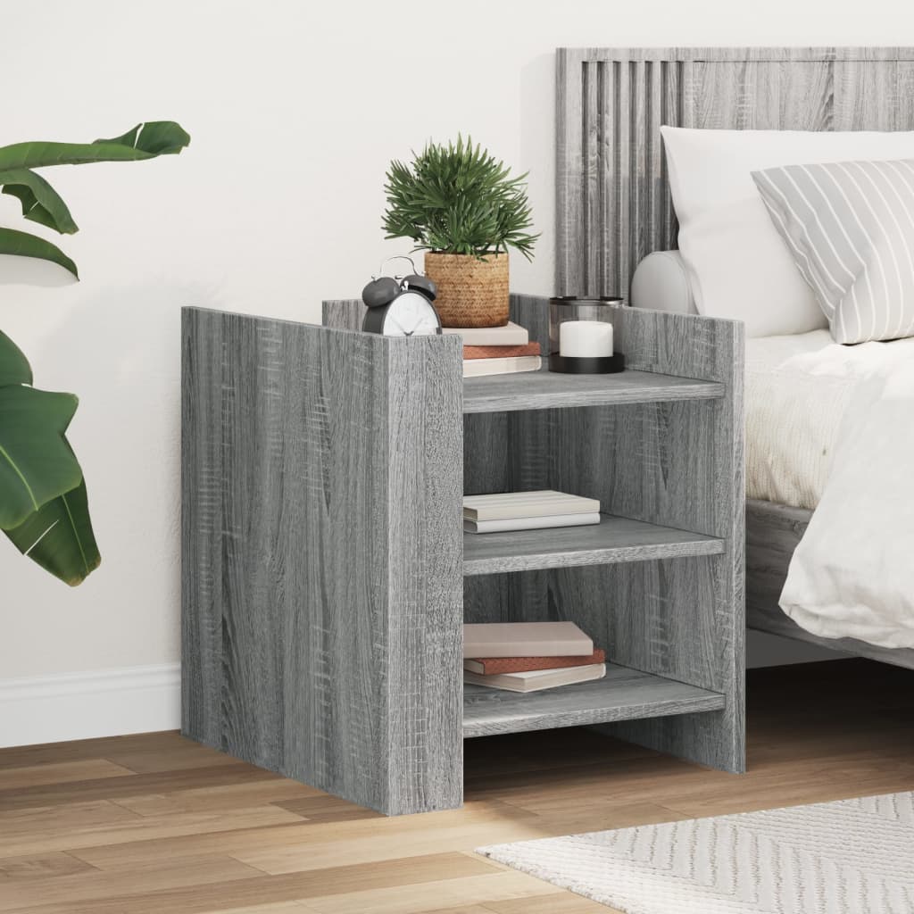E-shop vidaXL Nočný stolík sivá sonoma 45x50x50 cm kompozitné drevo