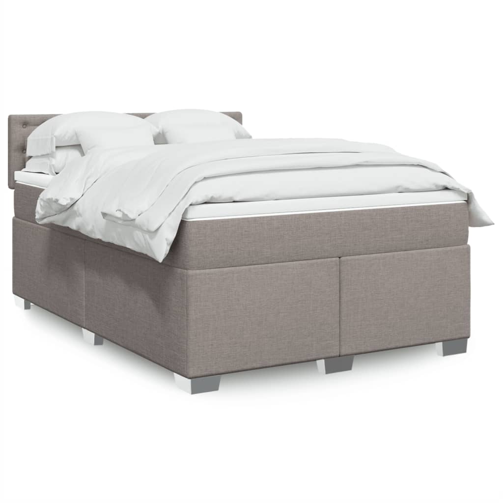 E-shop vidaXL Posteľný rám boxspring s matracom sivohned 140x200 cm látka
