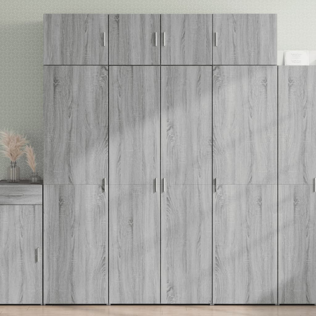 E-shop vidaXL Úložná lavička sivá sonoma 80x42,5x225 cm kompozitné drevo