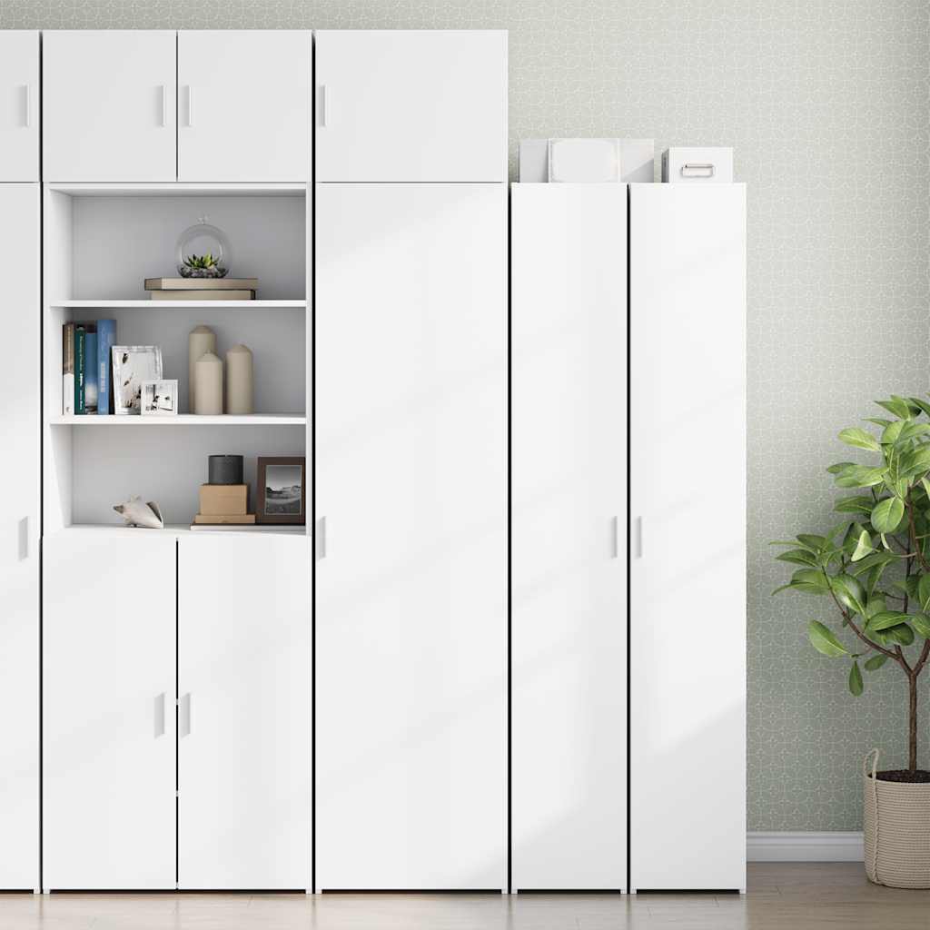 E-shop vidaXL Úzka úložná skrinka biela 50x42,5x225 cm kompozitné drevo