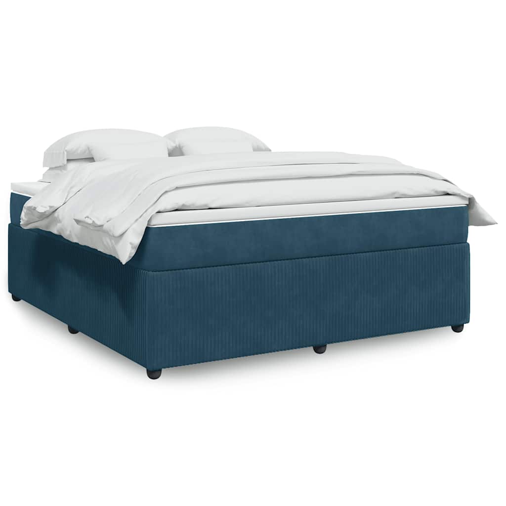 E-shop vidaXL Posteľný rám boxsping s matracom tmavomodrý 180x200 cm zamat
