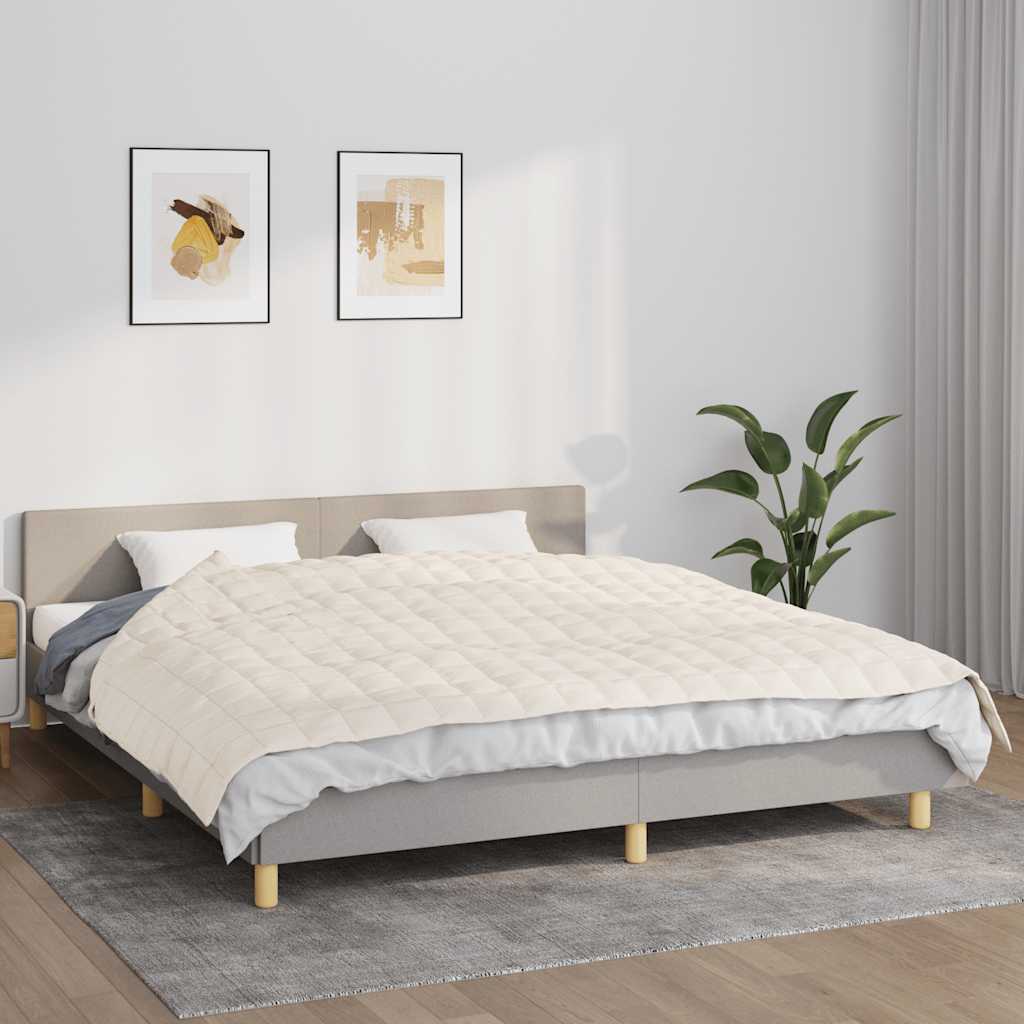 E-shop vidaXL Záťažová prikrývka bledokrémová 155x220 cm 11 kg látka