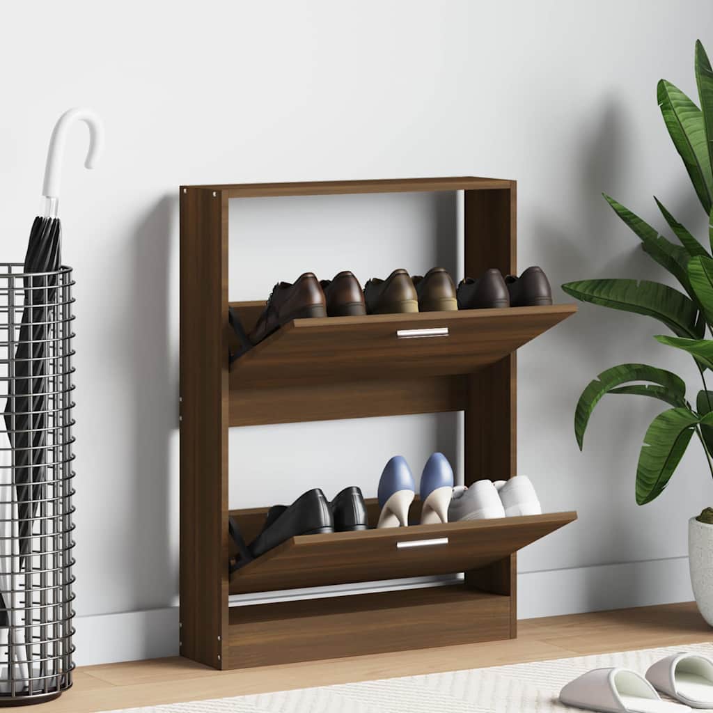 E-shop vidaXL Botník Hnedý dub 59x17x81 cm spracované drevo