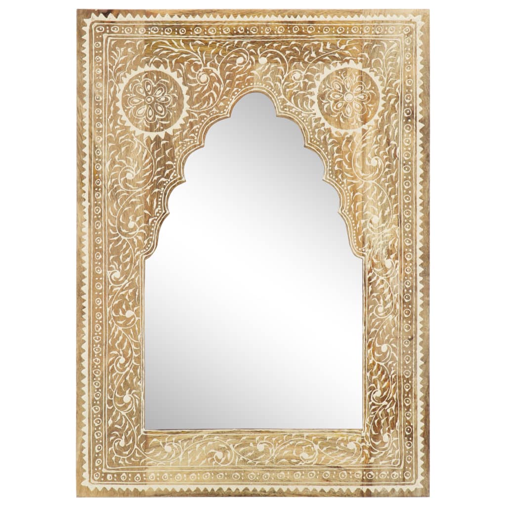 E-shop vidaXL Ručne maľované zrkadlo 40x55 cm mangovníkový masív