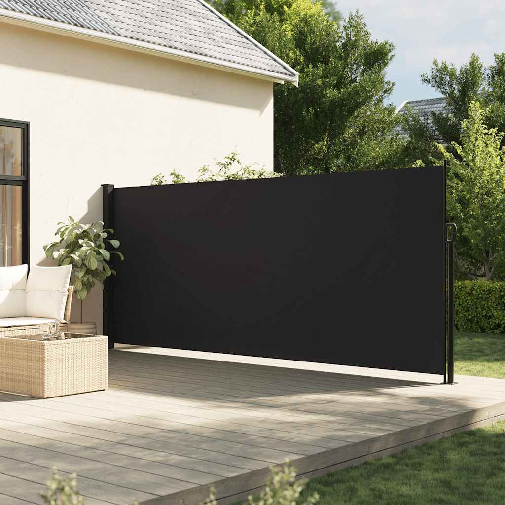 E-shop vidaXL Zaťahovacia bočná markíza, čierna 160x500 cm