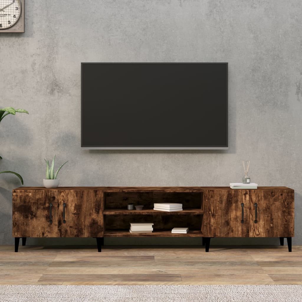 E-shop vidaXL TV skrinka dymový dub 180x31,5x40 cm kompozitné drevo