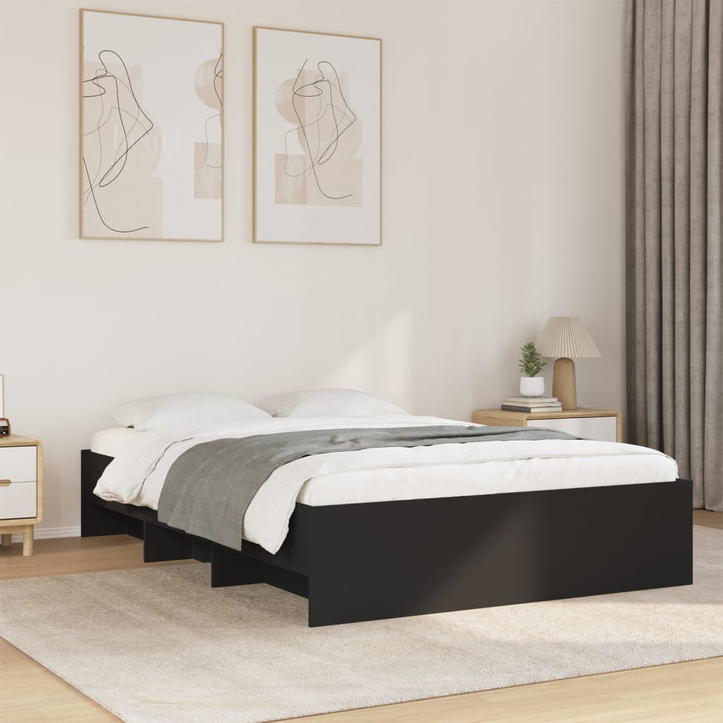 E-shop vidaXL Posteľný rám čierny 140x200 cm kompozitné drevo