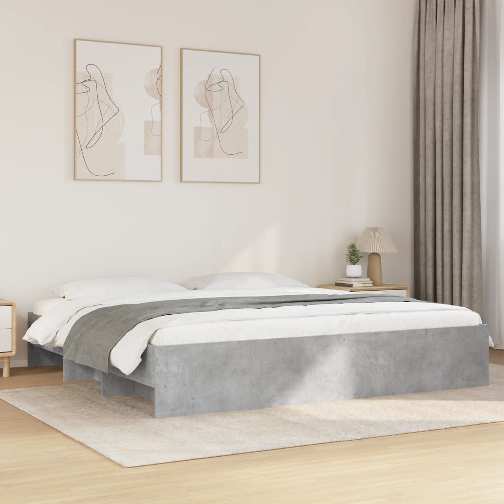 E-shop vidaXL Posteľný rám betónový sivý 200x200 cm kompozitné drevo