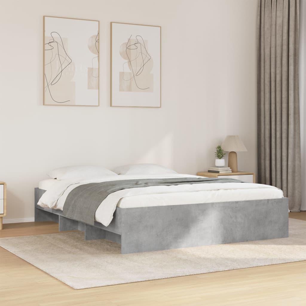 E-shop vidaXL Posteľný rám betónový sivý 150x200 cm kompozitné drevo