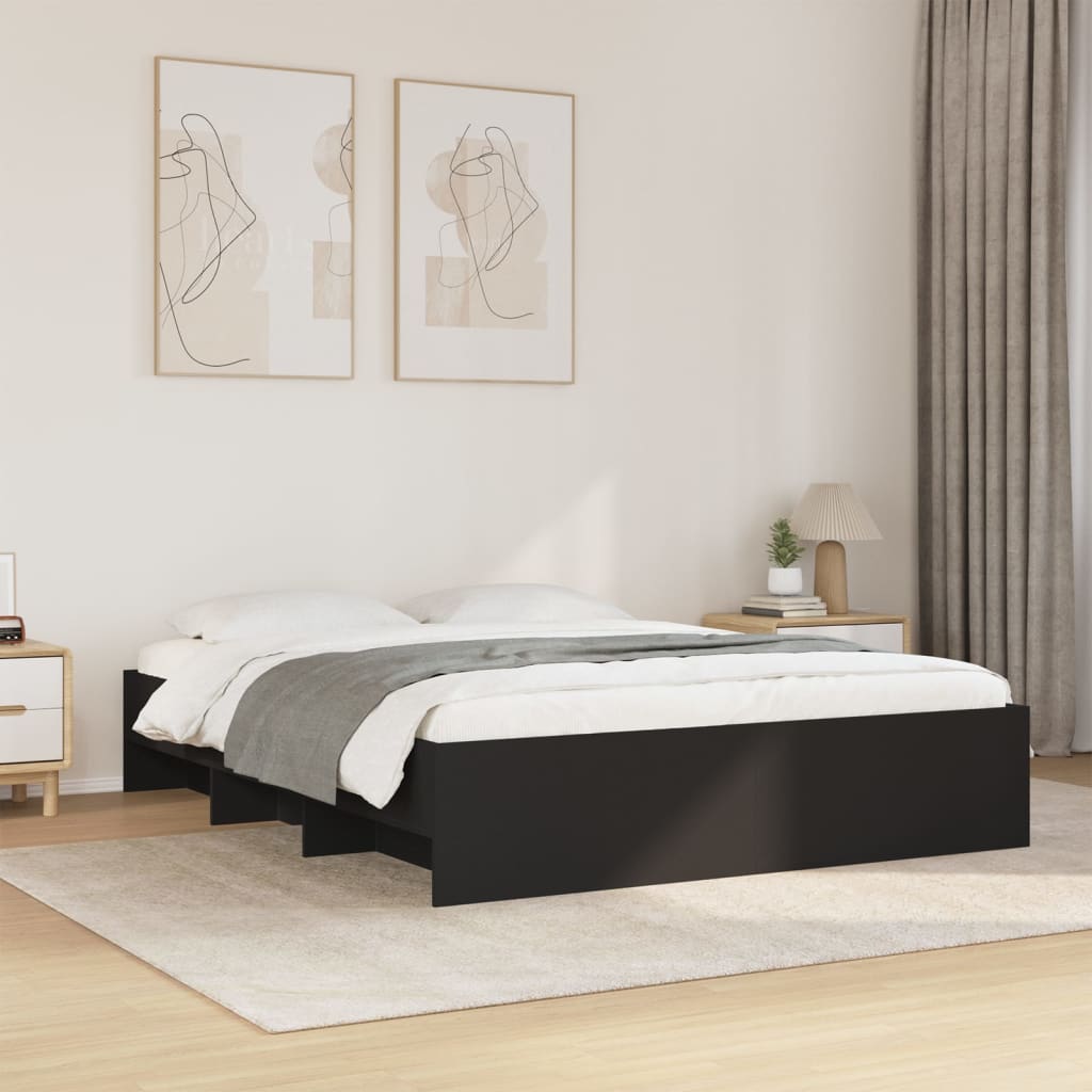 E-shop vidaXL Posteľný rám bez matraca Čierna 160x200 cm kompozitné drevo