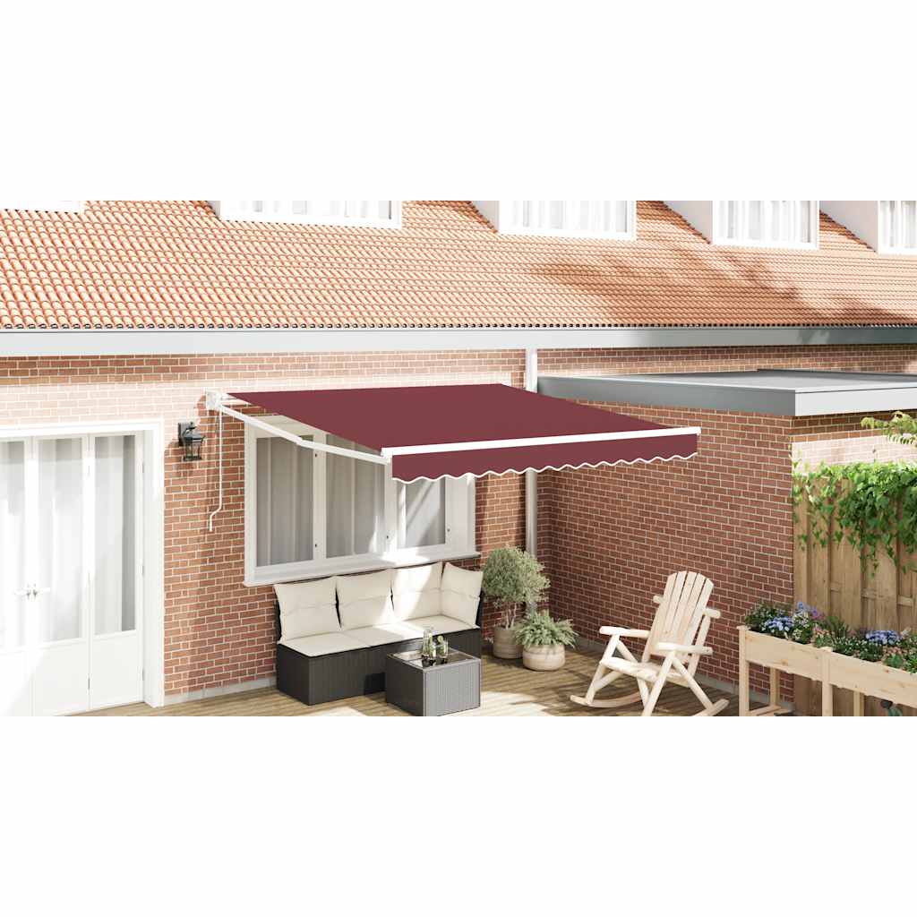 E-shop vidaXL Automaticky zaťahovacia markíza burgundská 300x250 cm