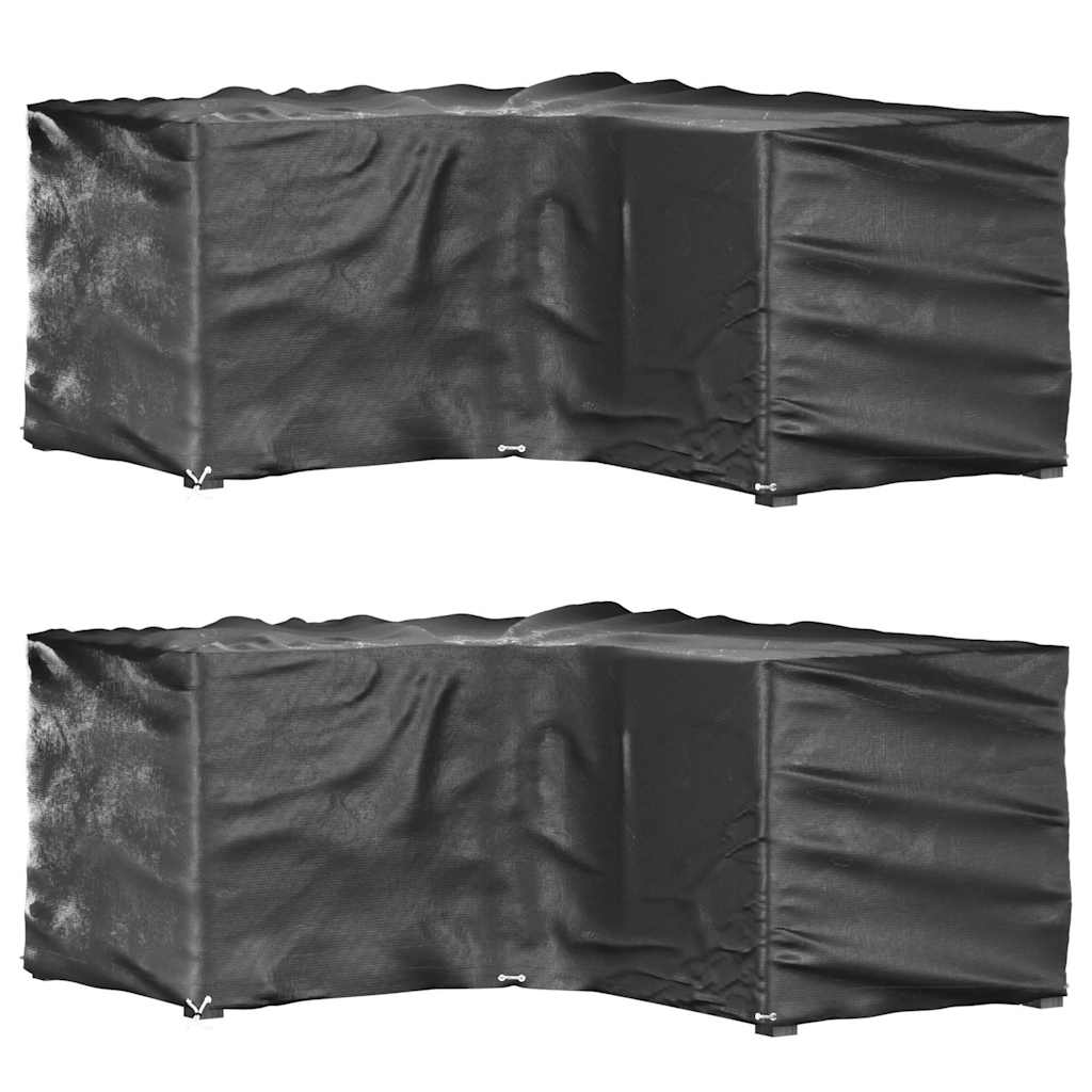E-shop vidaXL Kryty na záhradný nábytok v tvare L 2ks 12 očiek 185x185x90 cm