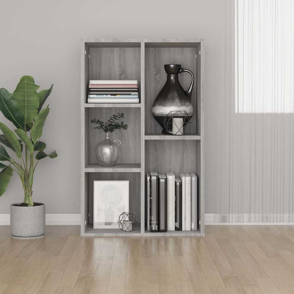E-shop vidaXL Knižnica/komoda sivá sonoma 50x25x80 cm spracované drevo