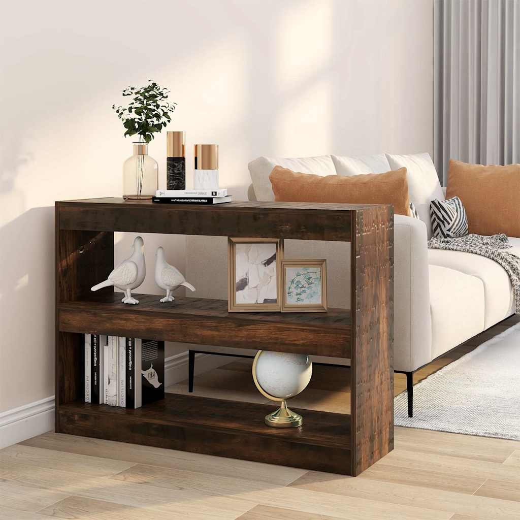 E-shop vidaXL Knižnica/deliaca stena tmavý dub 100x30x72 cm
