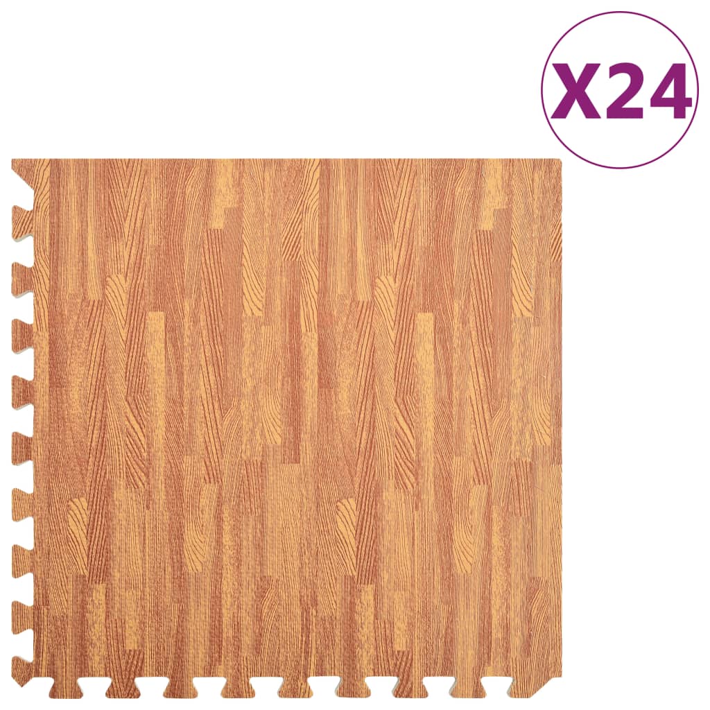 E-shop vidaXL Podložka puzzle štruktúra dreva 24 ks 8,64㎡ EVA pena