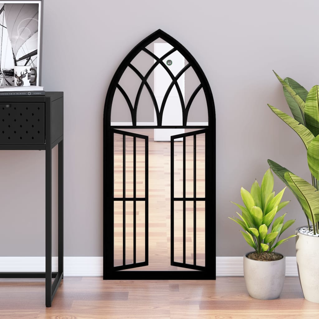E-shop vidaXL Zrkadlo čierne 100x45 cm železo interiérové